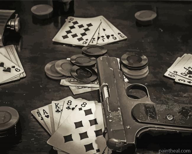 Black And White Dead Mans Hand Painting By Numbers Kits