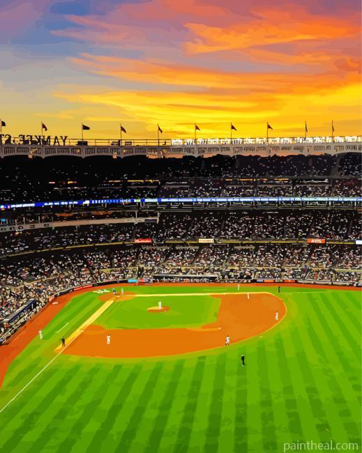 Yankee Stadium Sunset Painting By Numbers Kits