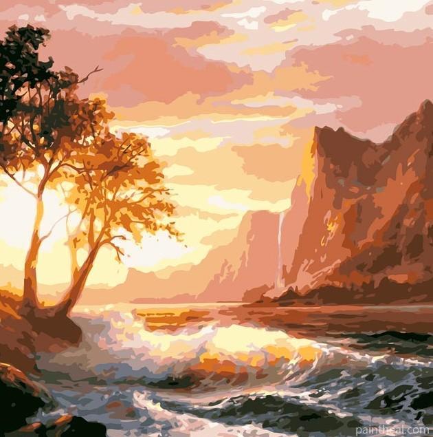 Beach Waves At Sunrise Painting By Numbers Kits