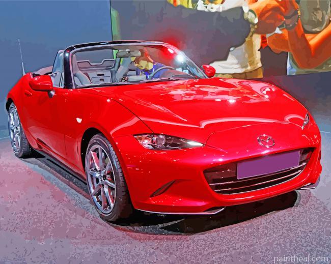 Red Mx5 Car Painting By Numbers Kits