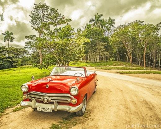Classic Red Car Painting By Numbers Kits