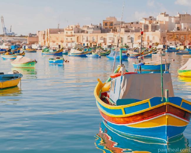 Malta Boats Painting By Numbers Kits