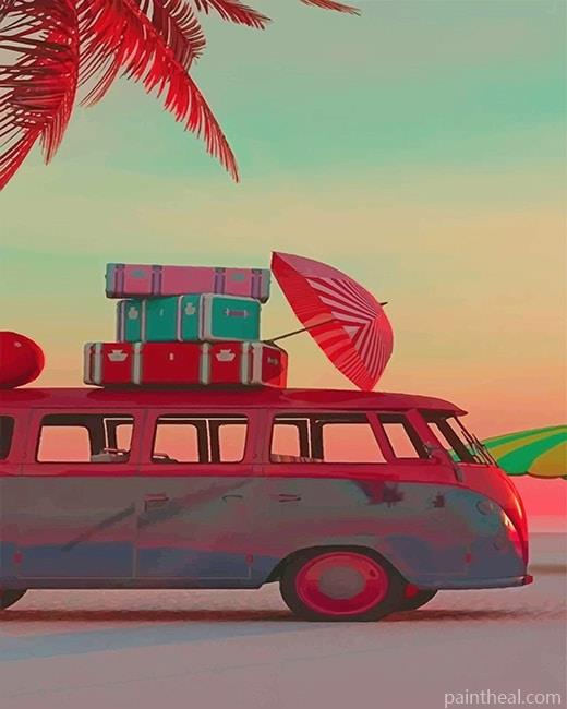 Vintage Volkswagen Van Painting By Numbers Kits