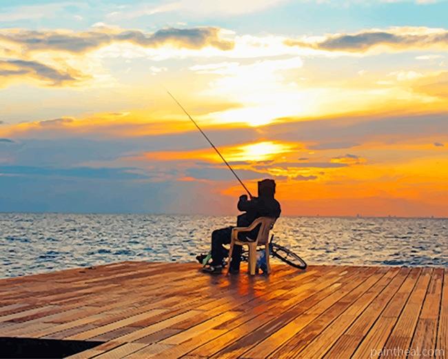 Fisherman At Sunset Painting By Numbers Kits
