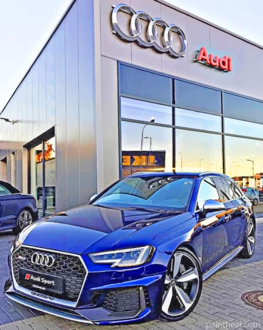 Blue Audi Sports Car Painting By Numbers Kits