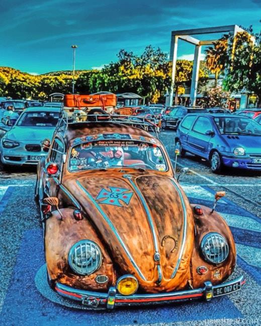 Volkswagen Beetle Rat Rod Painting By Numbers Kits