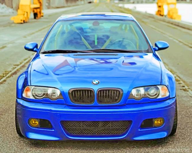 Bmw Blue Car Painting By Numbers Kits