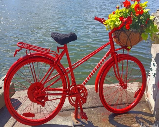 Red Bicycle Near The Ocean Painting By Numbers Kits