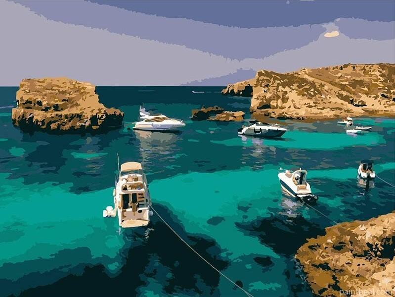 Yachts Malta Painting By Numbers Kits