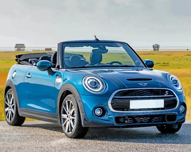 Blue Mini Cooper Painting By Numbers Kits
