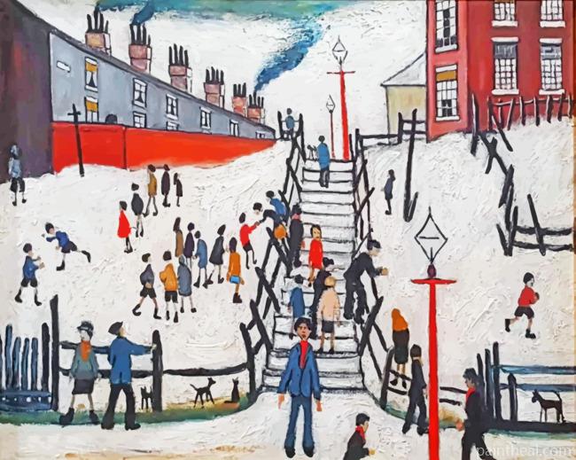 Lowry The Steps Cropped Painting By Numbers Kits