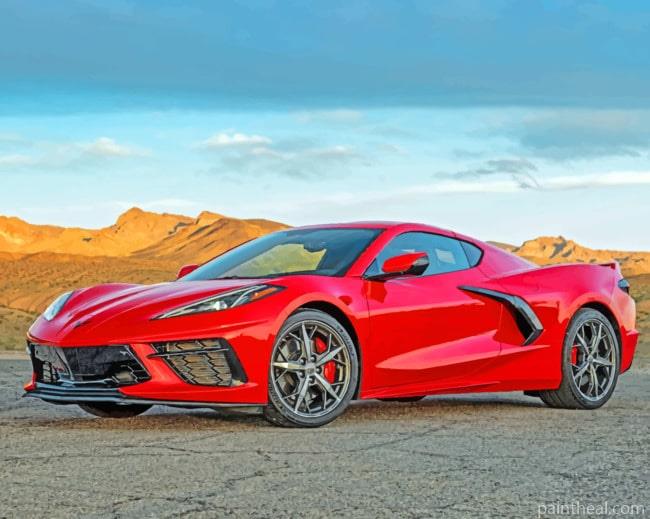 Red Corvette Painting By Numbers Kits