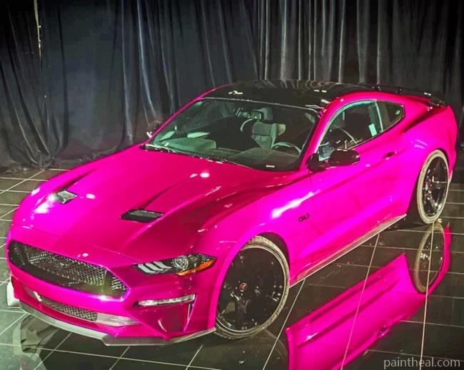 Pink Mustang Painting By Numbers Kits