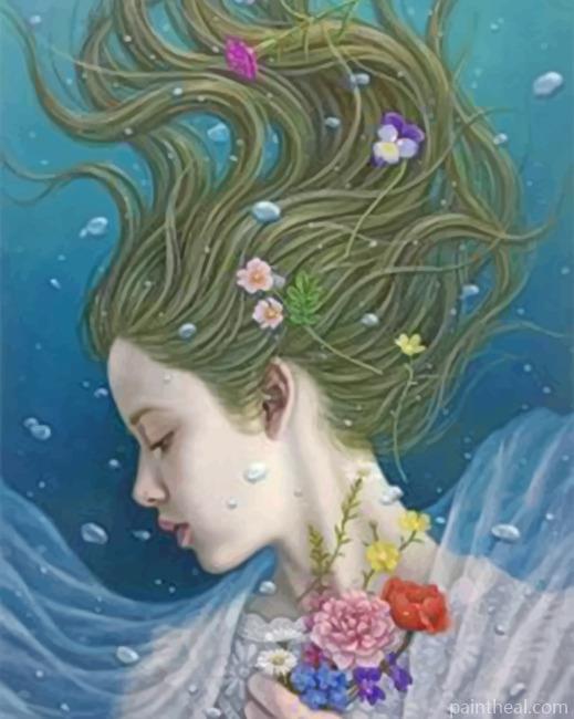 Girl Under Water Painting By Numbers Kits
