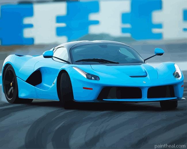 Super Blue Car Painting By Numbers Kits