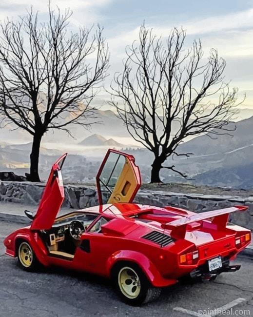 Lamborghini Countach Painting By Numbers Kits