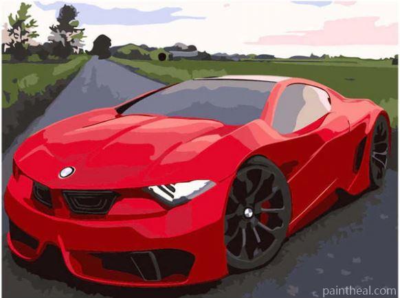 Red BMW M9 Painting By Numbers Kits