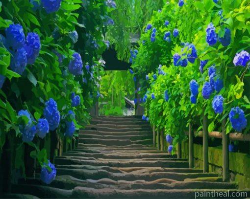 Hydrangea Flower Path – 5D Diamond Painting Painting By Numbers Kits