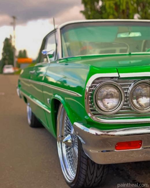 1964 Chevy Impala Green Painting By Numbers Kits