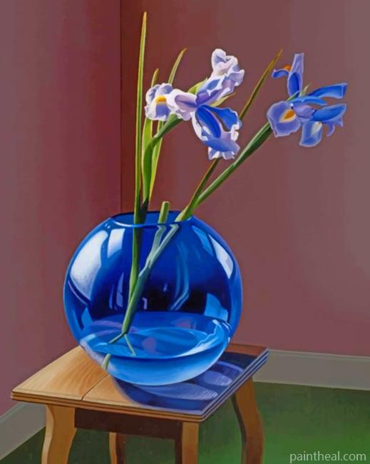 Globe Vase With Iris Painting By Numbers Kits