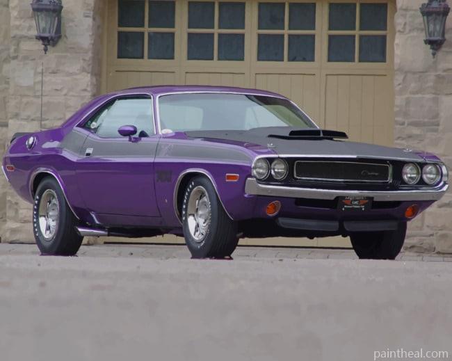 Purple Dodge Challenger TA Car Painting By Numbers Kits
