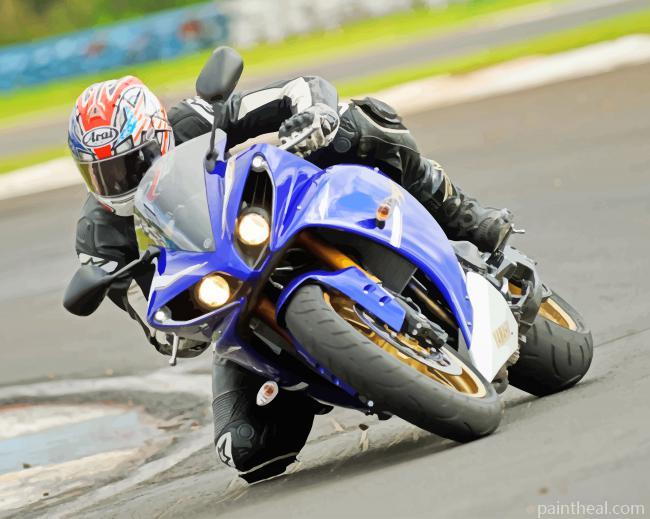 Yamaha Motorcycle Rider Painting By Numbers Kits