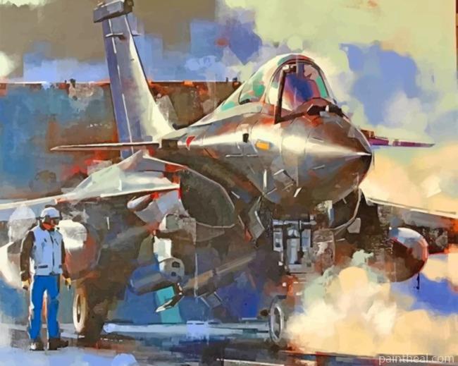Fighter Jet Illustration Painting By Numbers Kits