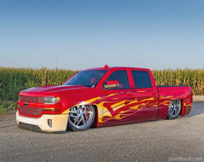 Red Chevy Painting By Numbers Kits