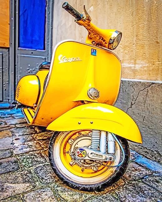 Yellow Motorcycle Painting By Numbers Kits