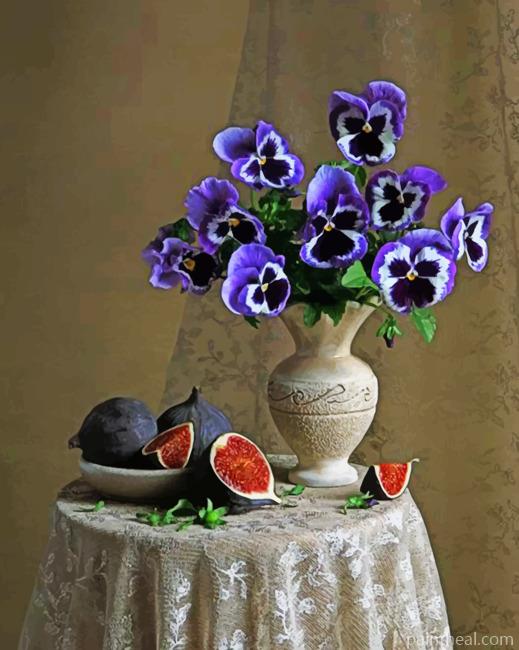 Purple Pansy Flowers Painting By Numbers Kits