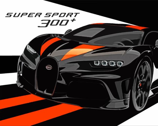 Bugatti Chiron Illustration Painting By Numbers Kits