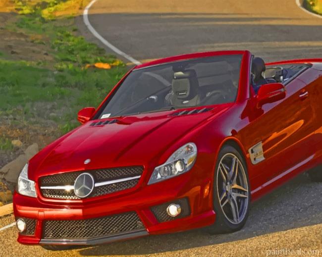 Red Mercedes E Class Convertible Painting By Numbers Kits