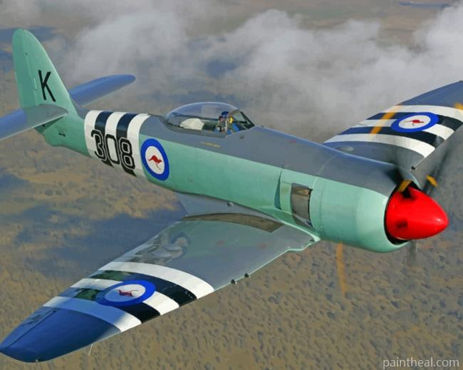 Hawker Sea Fury Plane Painting By Numbers Kits