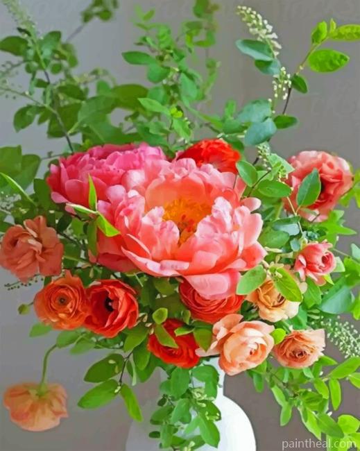 Aesthetic Peonies Flowers Painting By Numbers Kits