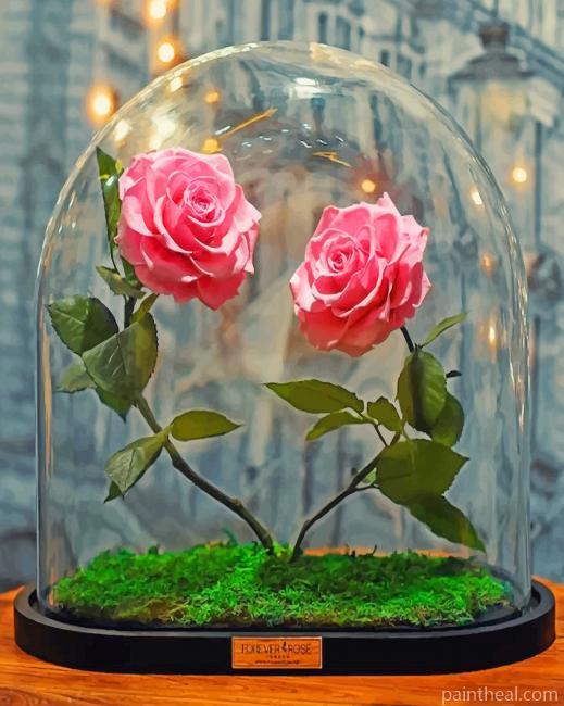 Pink Enchanted Roses Painting By Numbers Kits
