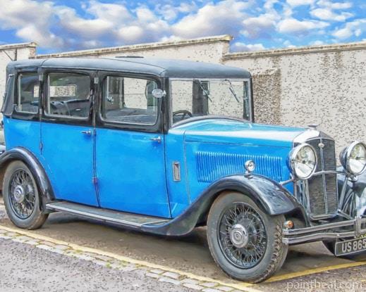Old Blue Car Painting By Numbers Kits