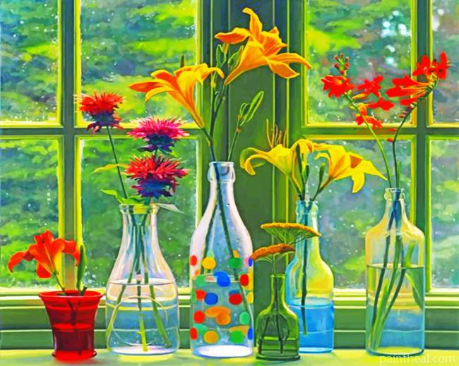 Aesthetic Flowers In A Bottle Painting By Numbers Kits