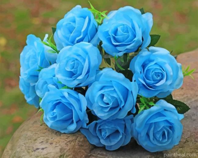 Blue Roses Painting By Numbers Kits