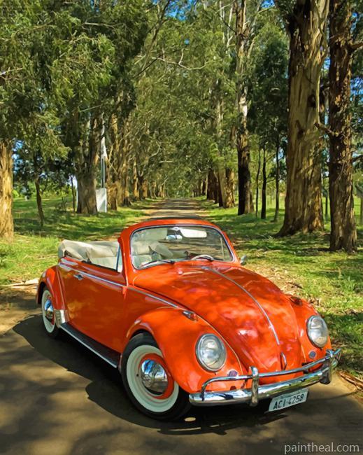 Classic Orange Car Painting By Numbers Kits