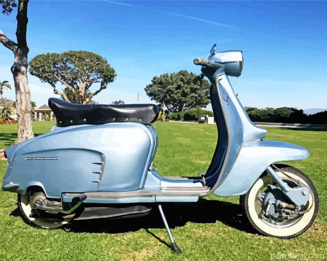Blue Lambretta Scooter Painting By Numbers Kits