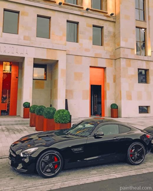 Black Mercedes AMG GT Painting By Numbers Kits
