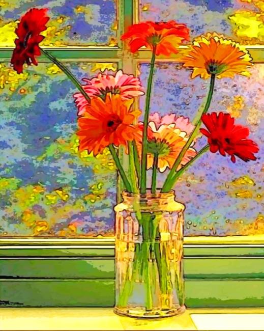 Flowers In A Bottle Painting By Numbers Kits