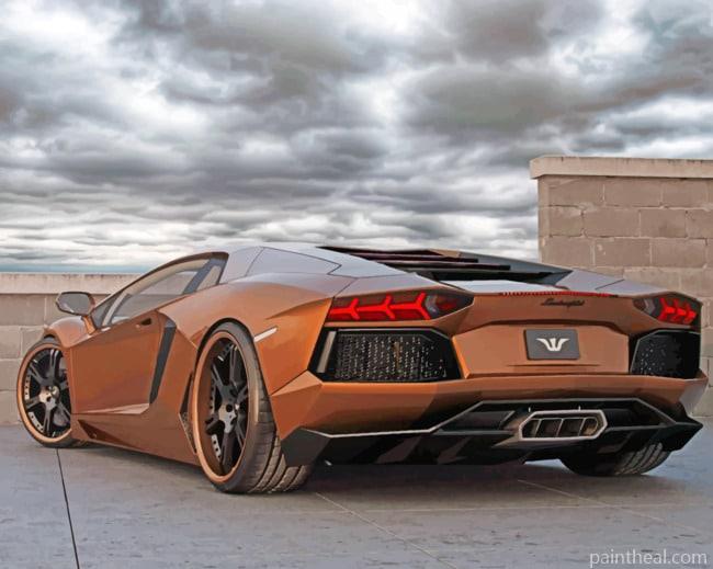 Brown Lamborghini Painting By Numbers Kits