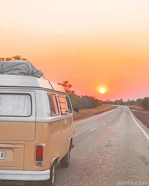 Aesthetic Van Road Painting By Numbers Kits