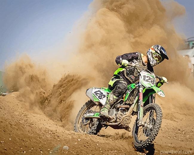 Dirt Bike Sand Racing Painting By Numbers Kits