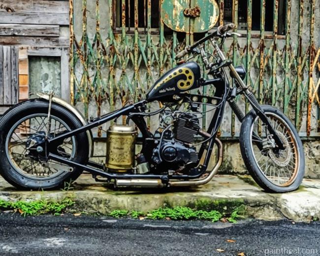 Rusty Old Harley Davidson Painting By Numbers Kits