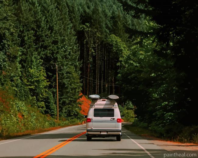 Van On Road Painting By Numbers Kits