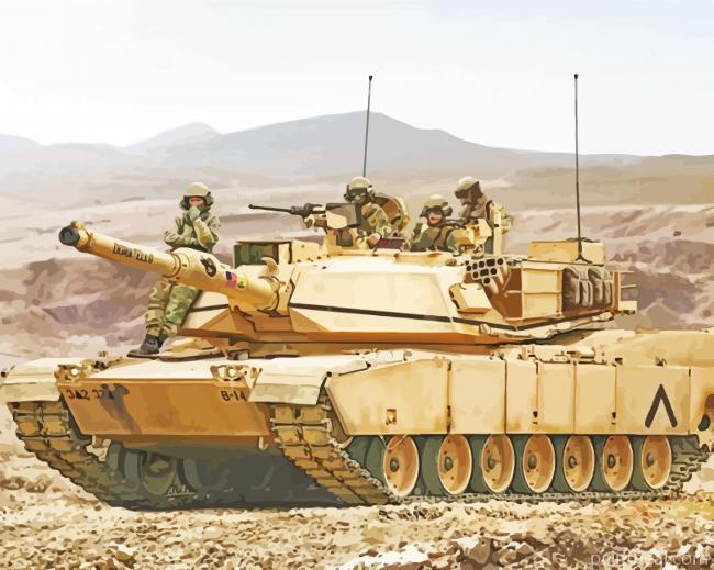 M1a1 Abrams Tank Military Painting By Numbers Kits