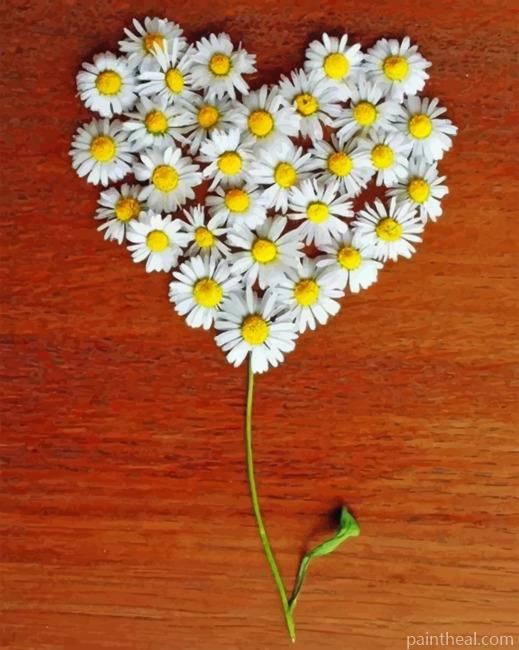 Flower Heart Painting By Numbers Kits