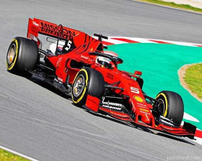 Red Formula One Painting By Numbers Kits